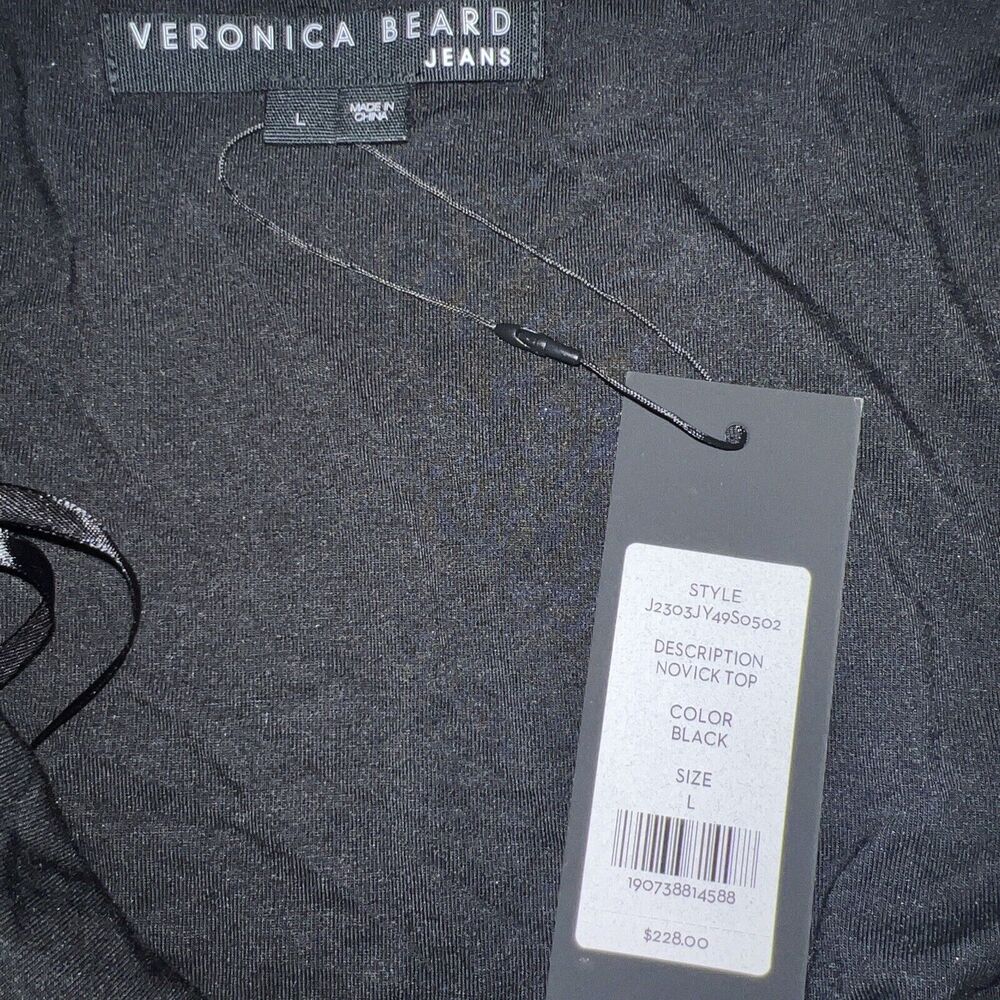 Veronica Beard Black Halter Twist Neck Blouse - Picture 9 of 13